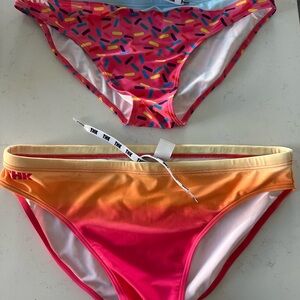 Pink and Orange Swim Trunks with Vibrant Design